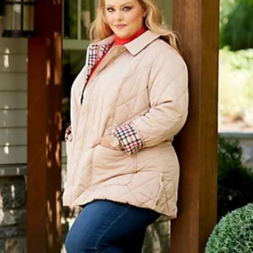 Isaac Mizrahi Live! Quilted Barn Jacket with Printed Lining  9696 - Picture 3 of 4